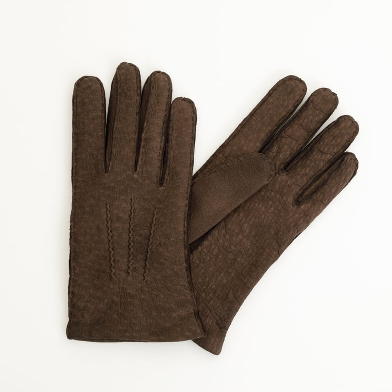 ペッカリー革手袋　手縫い　　　　　　　ブラウン　未使用 ペッカリー革手袋（紳士）チョコ | hirata-glove STORE
