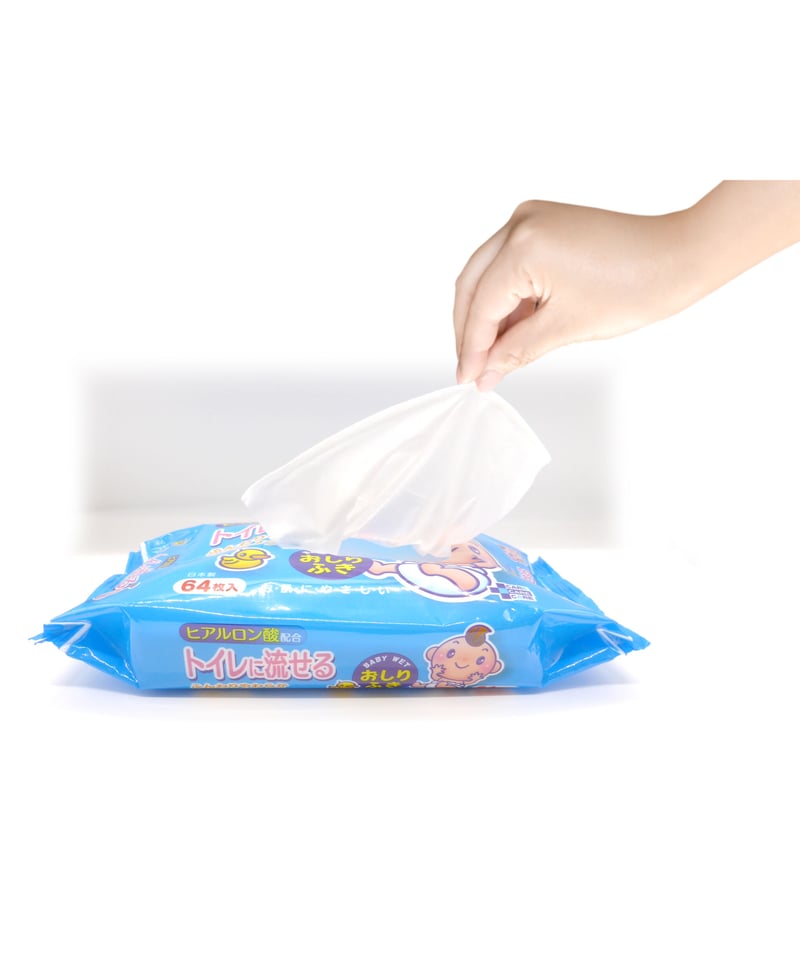 送料無料！】【トイレに流せる】ヒアルロン酸おしりふき64枚×3個×16