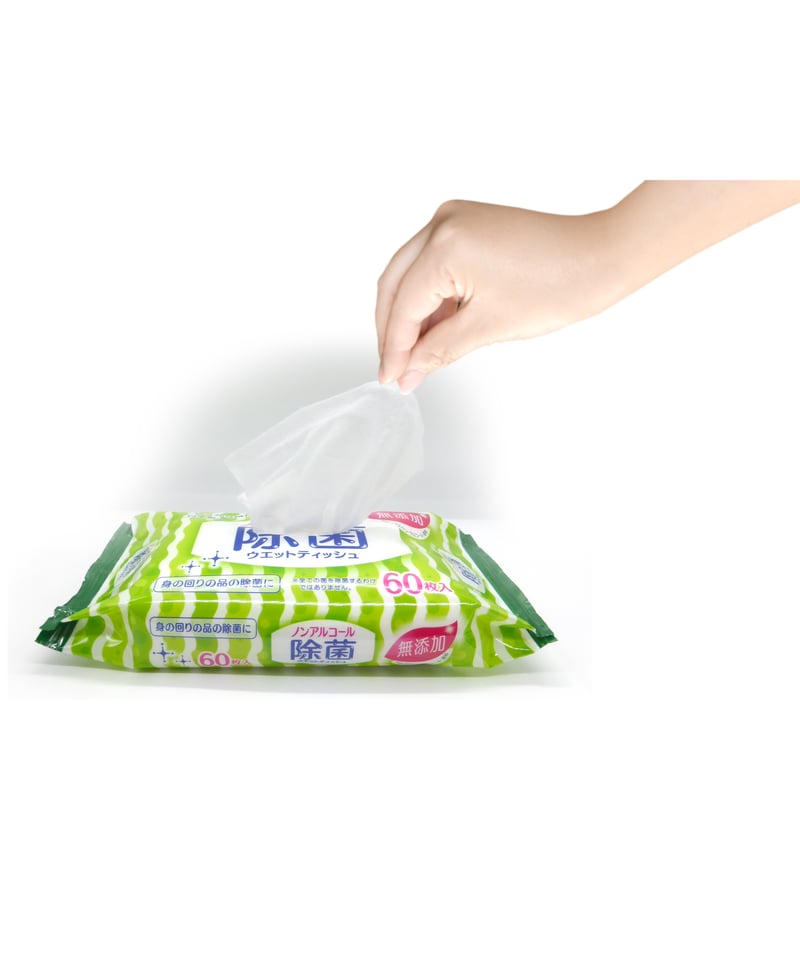 無添加 99%除菌 ノンアルコール ウェットティッシュ60枚 | T.H.T