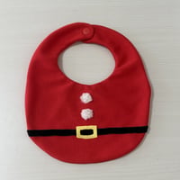 【無料型紙】クリスマスサンタさんのベビースタイ🎅手縫いでも簡単！