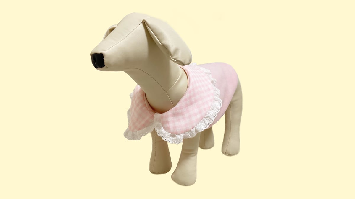 ヒカリ　ハンドメイド　犬服　ハロウィン×デニム切替　肩フリル　③ ヒカリ様 専用 ハンドメイド 犬服 ハロウィン×デニム切替 肩