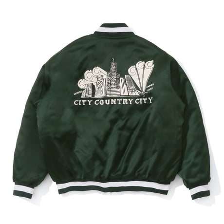 ARCHIVE SALE_Satain Varsity Jacket_Green