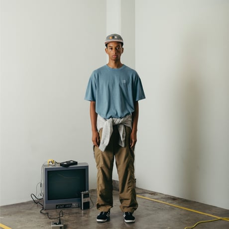 Embroidered Logo Overdye Boder T-shirt