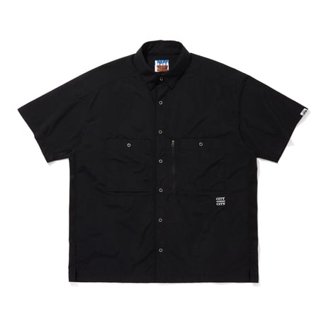 TASLAN NYLON  S/S SHIRTS_BLACK