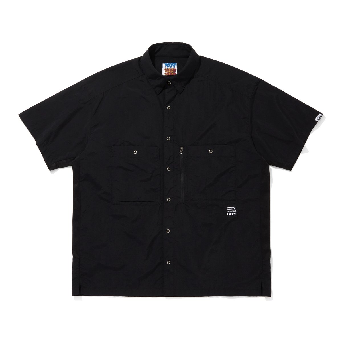 TASLAN NYLON S/S SHIRTS_BLACK | CITY COUNTRY CITY