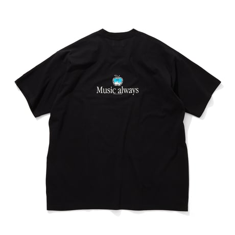 Cotton T-Shirt_Music always_BLACK