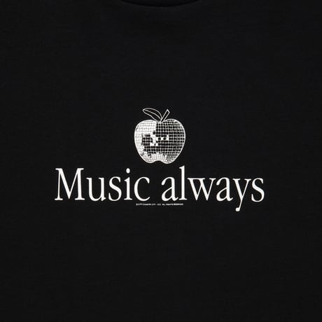 COTTON S/S T-SHIRT_Music always_BLACK