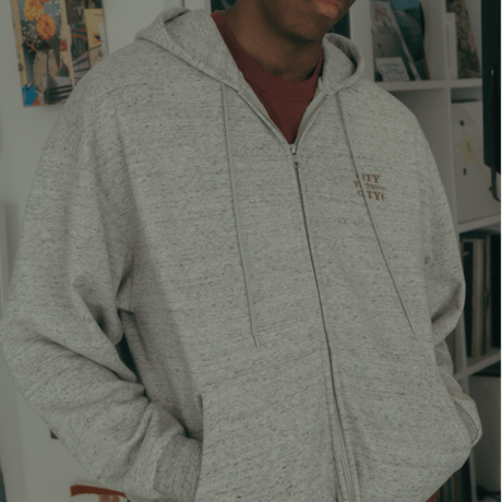 ARCHIVE SALE_Embroiderd Logo Cotton Zip Up Hoodie_ Sound City Country City_Ah Gray