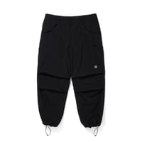 TASLAN NYLON  OVER SIZE PANTS_BLACK