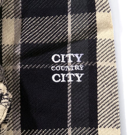 Embroiderd Logo Cotton Twill Check Shirt_Black Check