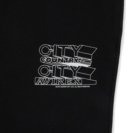 CITY COUNTRY CITY x AVIREX_SWEAT PANTS_BLACK