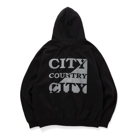 ARCHIVE SALE_EMBROIDERED LOGO ZIP UIP COTTON HOODIE_BLACK