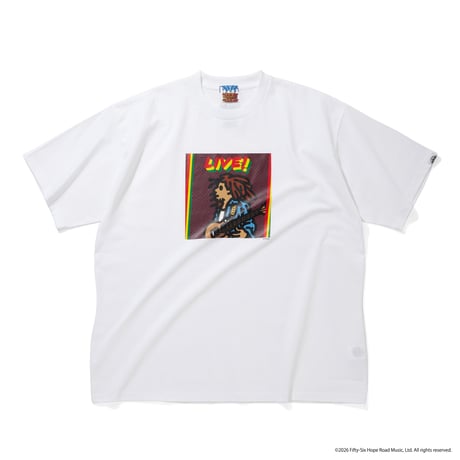 CITY COUNTRY CITY x BOB MARLEY_COTTON T-SHIRT_LIVE!_WHITE