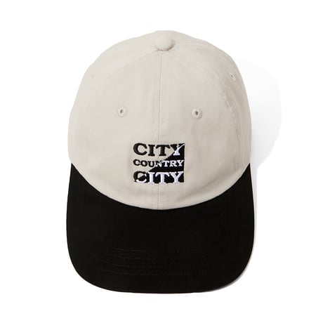 EMBROIDERED LOGO COTTON TWILL  CAP_IVORY/BLACK