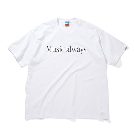 Cotton T-Shirt_Music always_WHITE