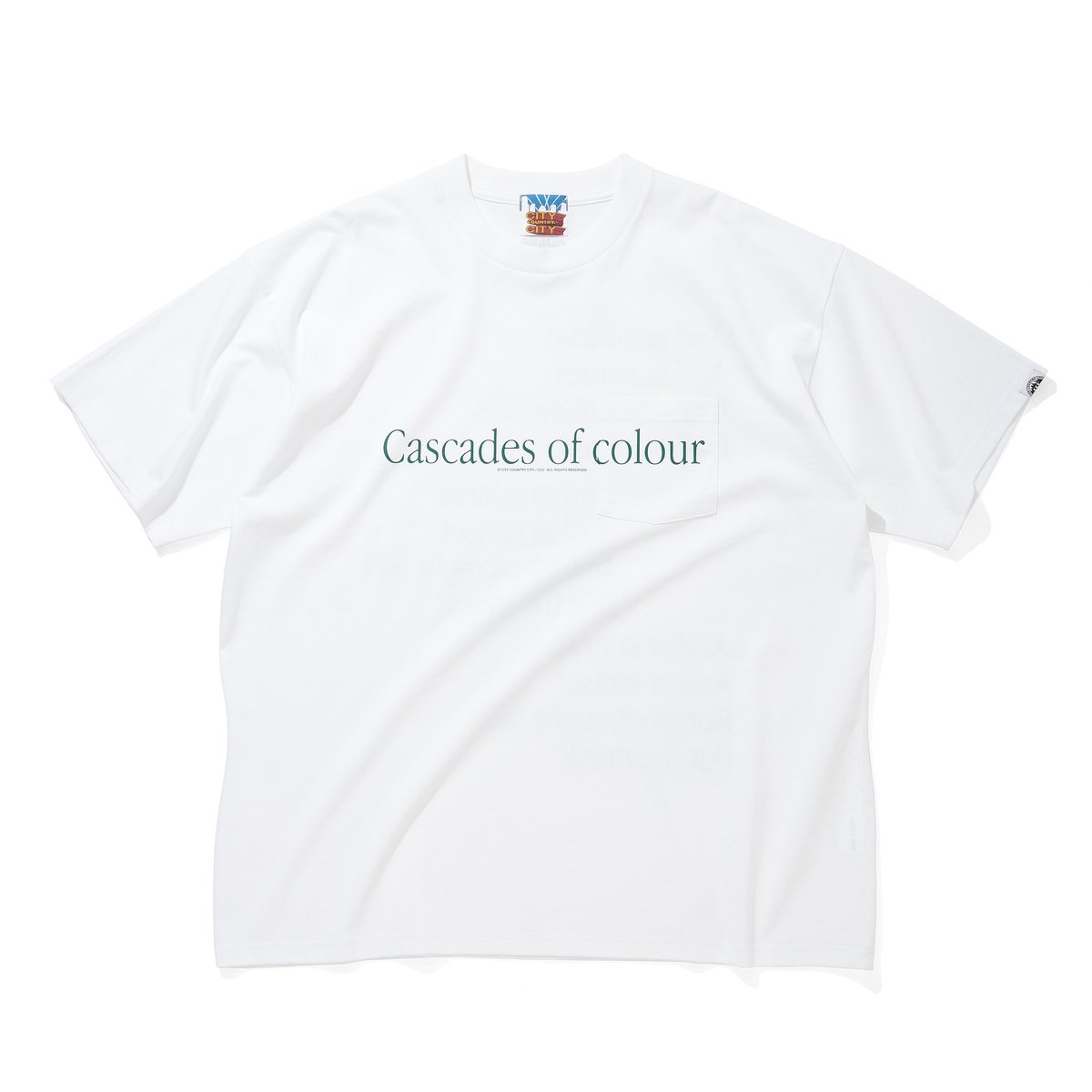 COTTON POCKET T-SHIRTS_Cascades of colour_WHITE