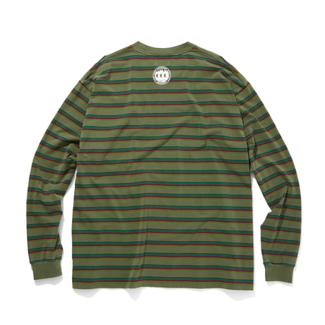 EMBROIDERED LOGO OVERDYE BORDER L/S T-SHIRT_OD