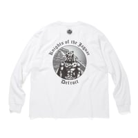 COTTON L/S T-SHIRT_KNIGHTS OF THE JAGUAR ARTWORK BY Abu Qadim Haqq_WHITExBLACK