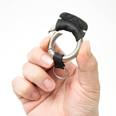 ROUND KEY RING  COW LEATHER for CITY COUNTRY CITY_BLACK