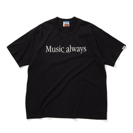 Cotton T-Shirt_Music always_BLACK
