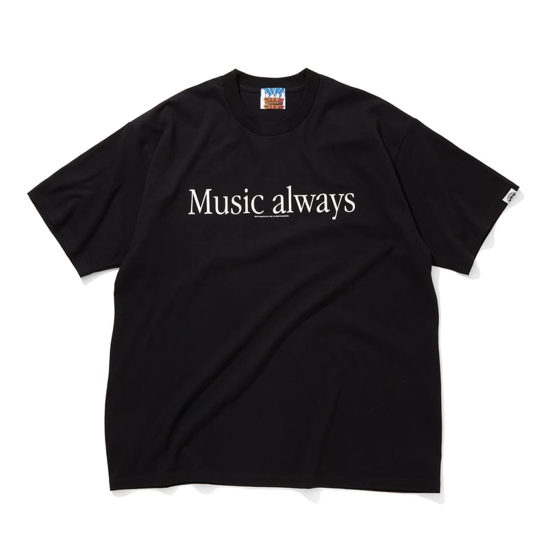 Cotton T-Shirt_Music always_BLACK | CITY COUNTR