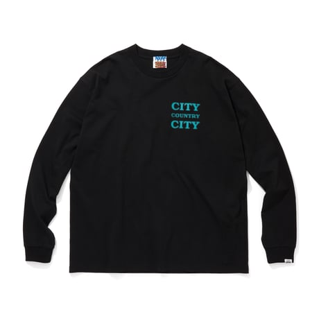 COTTON L/S T-SHIRT_CITY COUNTRY CITY_BLACK
