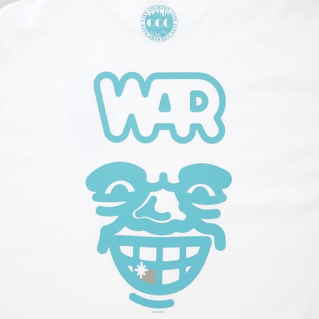 CITY COUNTRY CITY x WAR_COTTON L/S T-SHIRTS_ARTWORK BY MANKEY_WHITExBLUE