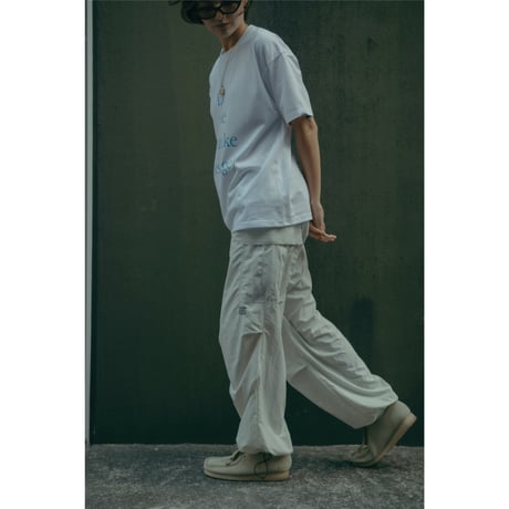 TASLAN NYLON  OVER SIZE PANTS_BLE