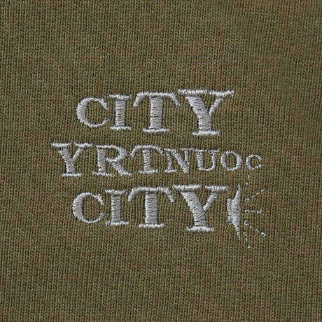 ARCHIVE SALE_Embroiderd Logo Cotton Zip Up Hoodie_ Sound City Country City_Olive
