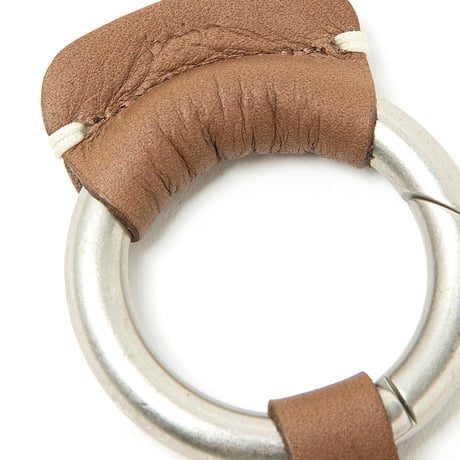 ROUND KEY RING  COW LEATHER for CITY COUNTRY CITY_BROWN