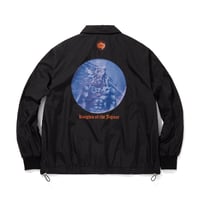 NYLON COACH JACKET_KNIGHTS OF THE JAGUAR ARTWORK BY Abu Qadim Haqq_BLACKxORANGE