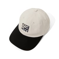 EMBROIDERED LOGO COTTON TWILL  CAP_IVORY/BLACK