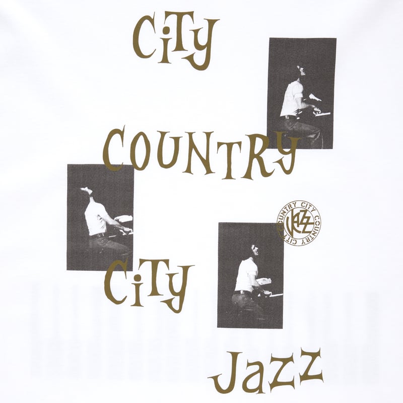 COTTON T-SHIRT_CITY COUNTRY CITY JAZZ PIANO_WHI