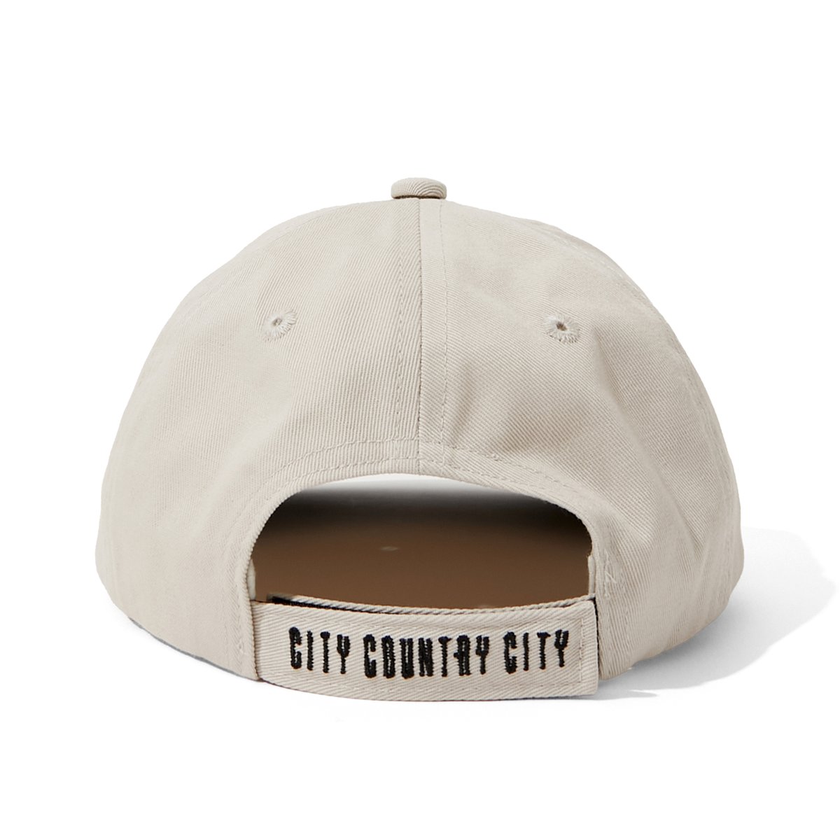 EMBROIDERED LOGO COTTON TWILL CAP_IVORY/BLACK