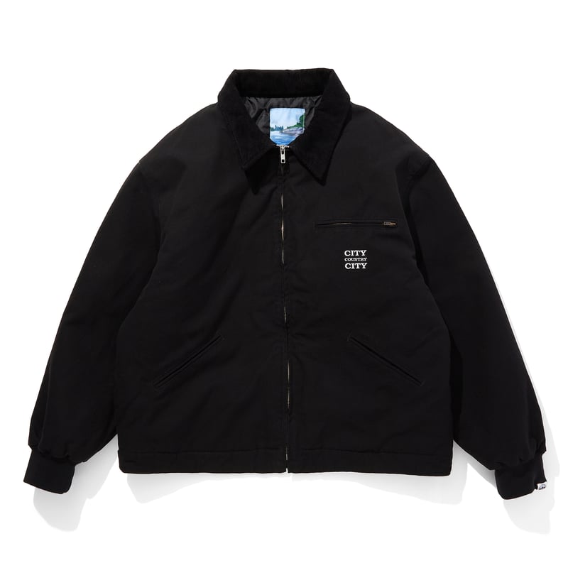 CANVAS ZIP UP JACKET_BLACK | CITY COUNTRY CITY