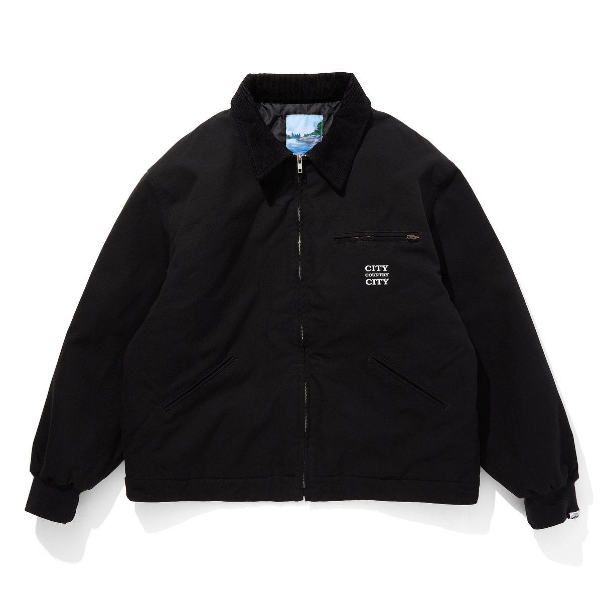 CANVAS ZIP UP JACKET_BLACK | CITY COUNTRY CITY