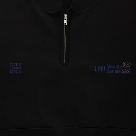EMBROIDERED LOGO HALF ZIP SWEATSHIRT_UREI_BLACK