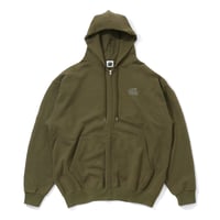 ARCHIVE SALE_Embroiderd Logo Cotton Zip Up Hoodie_ Sound City Country City_Olive