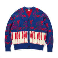 KNIT CARDIGAN_JAZZ_BLUExRED