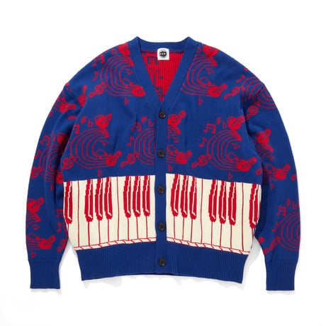 KNIT CARDIGAN_JAZZ_BLUExRED