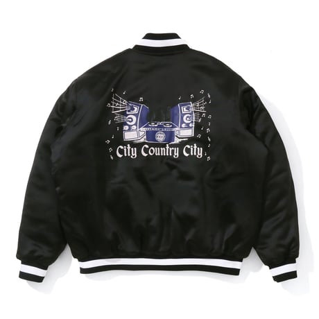 ARCHIVE SALE_Satain Varsity Jacket_Black