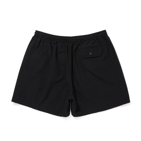 EMBROIDERD LOGO STRECH NYLON EASY SHORTS_BLACK