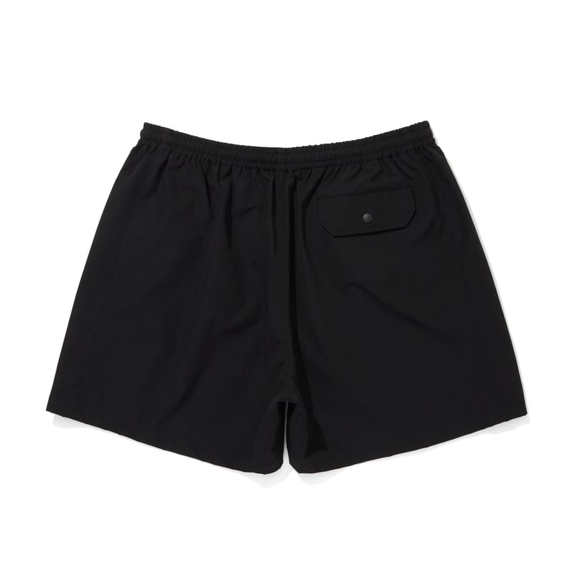 EMBROIDERD LOGO STRECH NYLON EASY SHORTS_BLACK