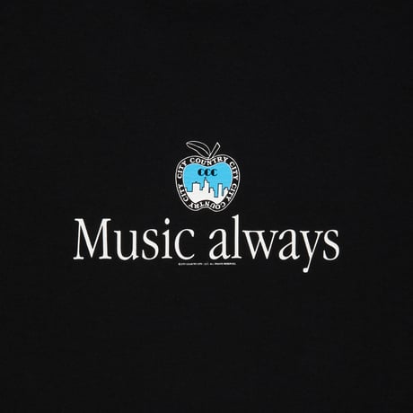 COTTON S/S T-SHIRT_Music always_BLACK