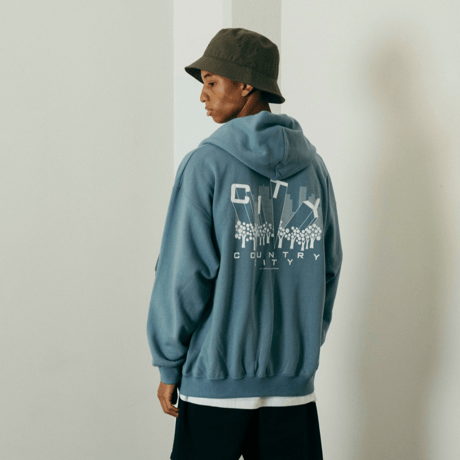 EMBROIDERED LOGO ZIP UP HOODIE