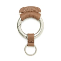 ROUND KEY RING  COW LEATHER for CITY COUNTRY CITY_BROWN