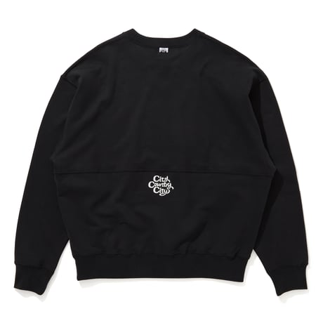ARCHIVE SALE_Embroidered Logo Switching Cotton Sweatshirt_Black