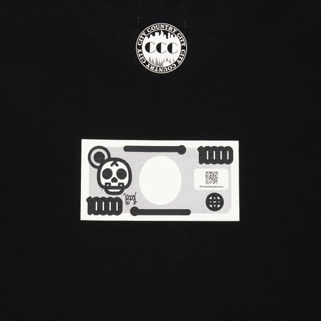 COTTON S/S T-SHIRT_マン券_BLACK