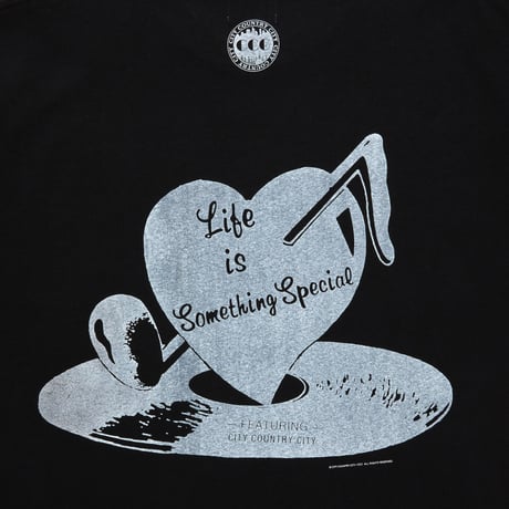 COTTON S/S T-SHIRT_Life is Something Special _BLACK