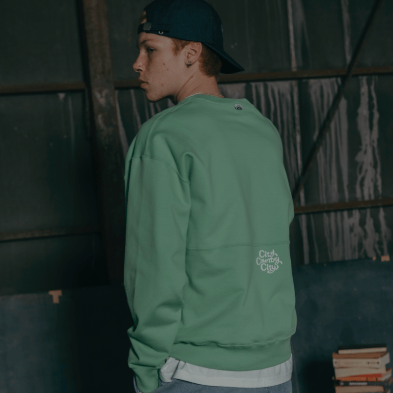 Embroidered Logo Switching Cotton Sweatshirt_Me